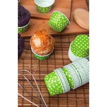 Büyük Boy Pet Kapsül Cupcake Muffin Kek Kalıbı Yeşil 25 Adet
