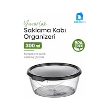 Yuvarlak Saklama Kabı 300 Ml 12,5x12,5x5 Cm Şeffaf Siyah Kapaklı Bpa İçermez