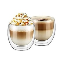 Netavantaj Çift Camlı Espresso Shot Bardak Seti 4 Adet 80ml 1