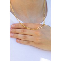 Çgk Çiğdem Gürel Kuyumculuk Ataçlı Halatlı Altın Kolye Gold
