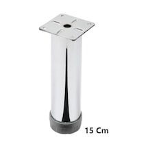 Mobilya Kanepe Koltuk Çekyat Yükseltme Ayağı Tablalı Krom Metal 15 Cm 4 Adet Abanoz