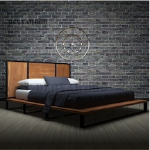 Nova Masif Ahşap Karyola Çift Kişilik-200x200 Cm- Açık Ceviz Renk