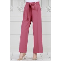 Sevitli Halka Detay Bol Paça Pantolon-pembe-3676-pembe Pembe