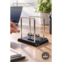 1 Adet Masa Üstü Newton Beşiği Kinetik Denge Dekoru, Masaüstü Süs, Ofis Ve Ev Aksesuarı, Balans Oyuncağı, Kinetic Sculpture