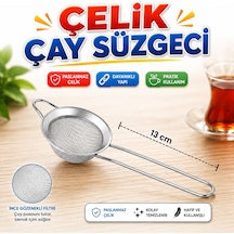Çelik Çay Süzgeci Paslanmaz Metal İnce Gözenekli Çay Demleme Süzgeci