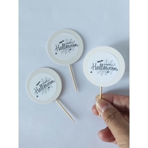 24 Adet Happy Hallowen Baskılı Kürdan 6 Cm - Hallowen Cadılar Bayramı