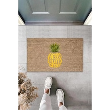 Kahverengi Kapı Önü Paspası Hello Summer Ananas Desen K-3263 Renkli