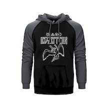 Led Zeppelin Zoso Icarus Gri Renk Reglan Kol Kapşonlu Sweatshirt Gri