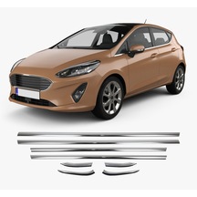 Ford Fiesta Uyumlu 2009-2017 Krom Cam Çıtası 8 Parça Paslanmaz  Çelik