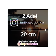 Hologram İnstagram Logolu Kullanıcı Adı - 2 Adet 20 Cm - Araç - Motor Sticker Etiketi Folyo Kes