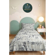 Gri Geometrik Modern Genç Odası Tek Kişilik Pike Takımı - Bej Soyut 160x220 Cm Kapitone Yatak Örtüsü Kırçıllı Kabuğu Kırığı