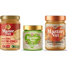 Master Nut Fıstık Ezm - Badem Kreması Ve Antep Fıstık Kreması 3 Lü Karma Paket