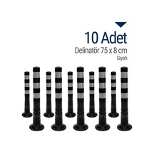 İleri Trafik Delinatör 75  x  8 CM Siyah 10 Adet Esnek Duba