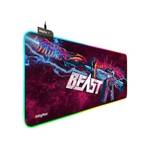 Tr Digipod Rgb Gaming Oyuncu Mousepad 90x40 Xxl Kaymaz Taban Mouse Pad Beast 4mm Kalınlık