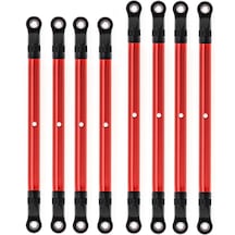Geekyou Axıal 1/10 Scx10 Ve Trx4 İçin 8 Parça Kırmızı Alüminyum Bağlantı Çubuk Seti, 313mm Aks Mesafesi
