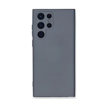 Newface - 567 - Samsung Galaxy Uyumlu S22 Ultra Kılıf Nano İçi Kadife Silikon - Csmo-tex - - Gri