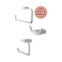 Çelik Banyo Paslanmaz Pirinç Titanik Banyo Aksesuar Set Havluluk-bornozluk-tuvalet Kağıtlık Krom