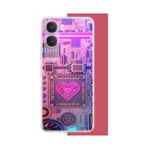 Vivo 315g Uyumlu Cyberpunk Neon Baskılı Silikon Kılıf Renkli