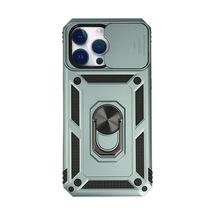 Apple Uyumlu iPhone 14 Pro Kılıf Pars Lens Yüzüklü Silikon - Yeşil 0.2M-Çok Renkli