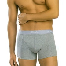 Tutku Erkek Likralı Elastan Boxer 3’Lü Paket Gri