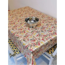 Kumaş Dokulu Tabanı Silikonlu Yıkanabilir Silinebilir Ütülenebilir Kaymaz Dekoratif Masa Örtüsü 21brs010 Renkli