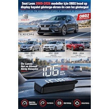 Seat Leon 2005-2026 Modeller İçin Obd2 Head Up Display Hayalet Gösterge Ekranı Ön Cam Hız Göstergesi