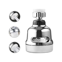 Krom 3 Fonksiyonlu Mutfak Lavabo Başlığı 360 Derece Döner Musluk Ucu Diğer