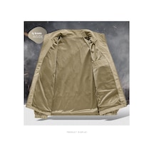 İlkbahar Ve Sonbahar Yeni Stil Dik Yaka İnce Moda Retro Erkek Ceketi Yeşil