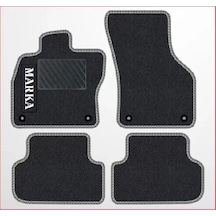 Porsche Panamera 2009-2016 Siyah Halı Gri Kenar Petek Topuk