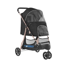 Tommy Evcil Hayvan Arabası Siyah 74.5 x 52.2 x 98 Cm Max 15 Kg