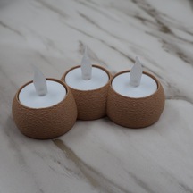 Modern Tealight Mumluk Led Mum Tutucu Dekoratif Işıklı Mumluk Diğer