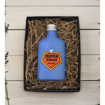 Bk Gift Kişiye Özel İsimli Baba Temalı Mavi Tasarım Cam Şişe Kolonya 200 ML 2