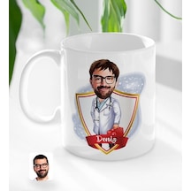 Kişiye Özel Isimli Erkek Acil Tıp Teknisyeni Karikatürlü Beyaz Ku