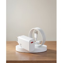 Şarj Aleti Adaptörü Kablo Seti 67w Usb-c Beyaz Uzun Ömürlü 0