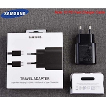 Samsung Uyumlu Ta800 Type-C Hızlı Şarj Aleti Kablo Set 25W Siyah (486519157)