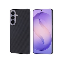 Samsung Uyumlu GalaxyS26 Plus Kılıf Ultra İnce Magsafe Karbon Fiber Görünümlü İnce Hafif Celikaksesuar Siyah