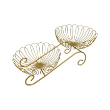 Suntek 2 Katmanlı Metal Meyve Sepeti Yerden Tasarruflu Ferforje