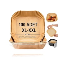 Airfryer Pişirme Kağıdı,xl-xxl Büyük Boy, Kare, 100 Adet Hava Fritöz Parşömen Fırın Kağıdı Tek Kullanımlık Kağıt Fırın Fritöz Pişirme Kızartma Tavası Için Uygun 20cm 50 x 22