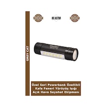 Özel Seri Powerbank Özellikli Kafa Feneri Yürüyüş Işığı Açık Hava Seyahat Ekipmanı Beyaz