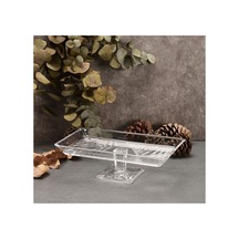 4 Adet Paşabahçe Crystallin Madlen Ayaklı Servis Tabağı 27x16cm Çok Renkli