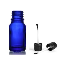 20ml Mavi Cam Şişe Fırça Kapaklı, 12 Adet, Ecza Şişesi, Kozmetik Şişe, Yapıştırıcı Şişesi, Yağ Şişesi
