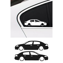 2 Adet Renault Megane 2 Basık Oto Sticker- Kelebek Cam Sticker 15x4 Cm