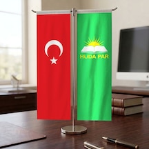 Hüda Par Bayrağı Ve Türkiye Bayrağı Kırlangıç T Tipi Masa Bayrak Takımı Diğer