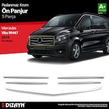S-Dizayn Mercedes Vito W447 Krom Ön Panjur Dar Model 5 Prç. 2014-