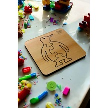 Plywood Ahşap Boyanabilir Çocuklar İçin Puzzle 4mm Penguen