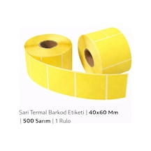 Sarı Termal Barkod Etiketi 40x60 Mm 500 Sarım 10 Rulo Diğer