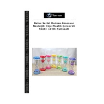 Delux Serisi Modern Aksesuar Nostaljik Obje Plastik Çerceveli Renkli 10 Dk Kumsaati