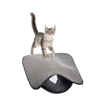 Kedi Tuvalet Önü Kum Toplayıcı Temizleyici Elekli Gri Paspas