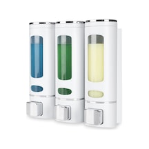 Dln Shop 3 Adet Sıvı Sabunluk 400 Ml Duvara Monte Duş Sabun Şampuan Dispenseri Mutfak Banyo Sabunluğu D-52 Beyaz