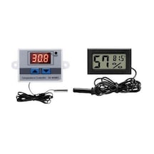 Kuluçka Makinesi Seti İçin - 2 Parça Set - W3001 Termostat 220v - Isı Nem Ölçer-4931